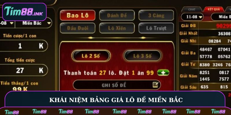Khái niệm bảng giá lô đề Miền Bắc